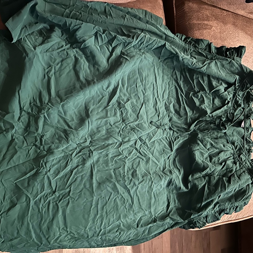 SHEIN Vibrant Green Ruffled Top